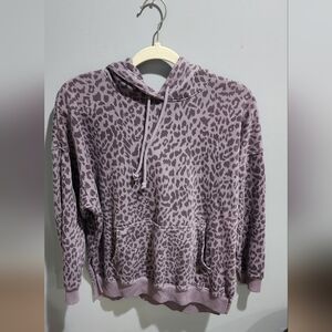 American Eagle Outfitters Purple Leopard Print Hoodie